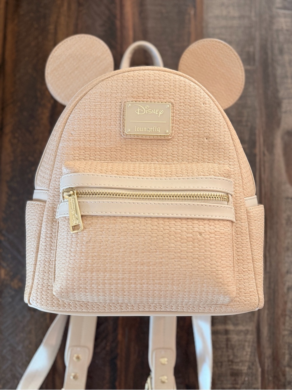 Disney Loungefly woven texture Backpack with Mickey Ears